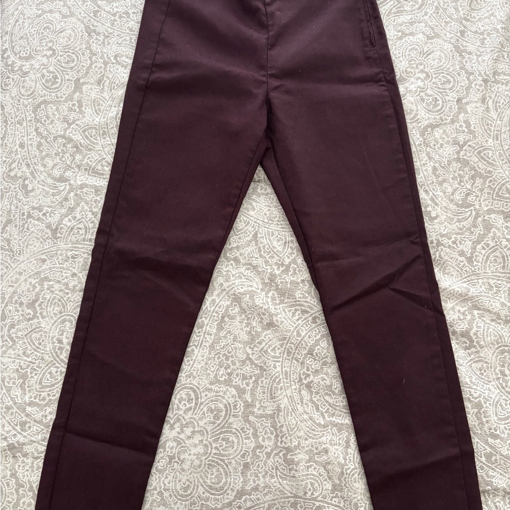 Burgundy Skinny Pants